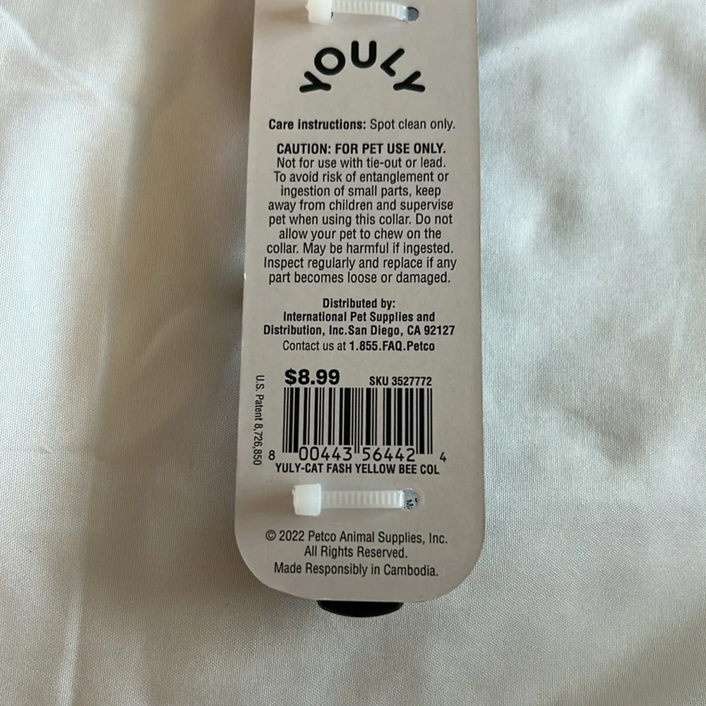 Youly the nature lover Yellow Bee Breakaway Cat Collar (S/M)